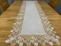 Bieżnik lniany z gipiurą 40x140 cm