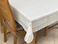 Obrus z koronką 130x180 cm rustykalny