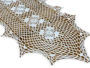 Bieżnik szydełkowy 35x80 cm owalny biały