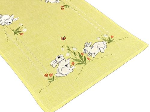 Bieżnik wielkanocny 40x90 cm – kolekcja Zające | żółty