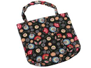 Torba gobelinowa na zakupy Folkowa 42x40 cm ciemna