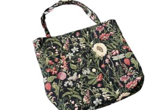 Torba gobelinowa na zakupy Łąka 42x40 cm ciemna