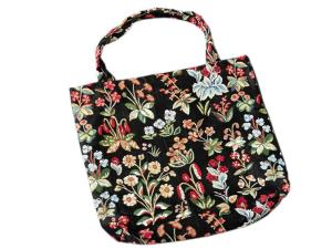 Torba gobelinowa Kwiaty na czarnym tle 42x40 cm