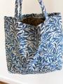 Torba gobelinowa Niebieskie liście 42x40 cm - torba na zakupy