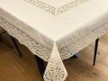 Obrus z koronką 110x160 cm beżowy Emilia