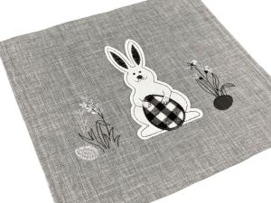 Serwetka wielkanocna 30x30 cm Zajączki Wielkanocne szara