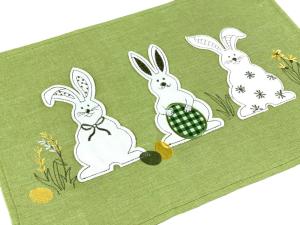 Serwetka wielkanocna 30x45 cm Zajączki Wielkanocne zielona