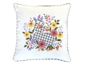 Poszewka wielkanocna 40x40 cm biała Kraciasty Zajączek