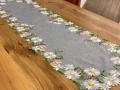 Bieżnik 40x140 cm szary Kwiaty