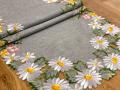 Bieżnik 40x140 cm szary Kwiaty