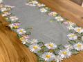 Bieżnik 40x140 cm szary Kwiaty
