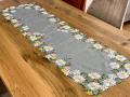Bieżnik 40x140 cm szary Kwiaty
