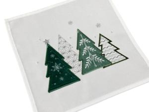 Serwetka świąteczna 30x30 cm biała choinki