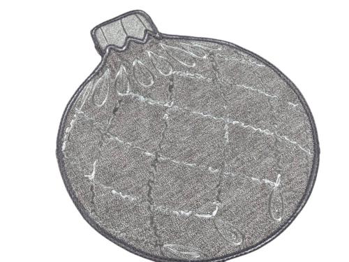 Serwetka świąteczna 30x35 cm bombka podkładka szara