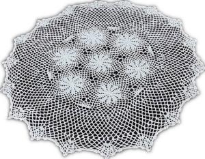 Obrus szydełkowy śr. 85 cm biały okrągły