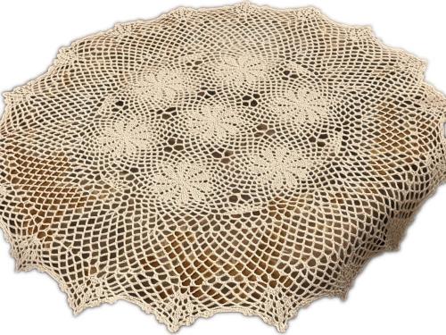 Obrus szydełkowy śr. 85 cm ecru okrągły