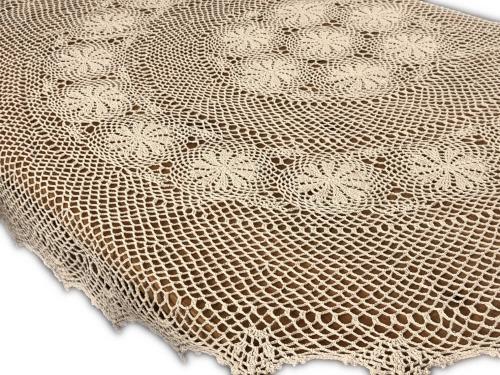 Obrus szydełkowy śr. 180 cm ecru okrągły