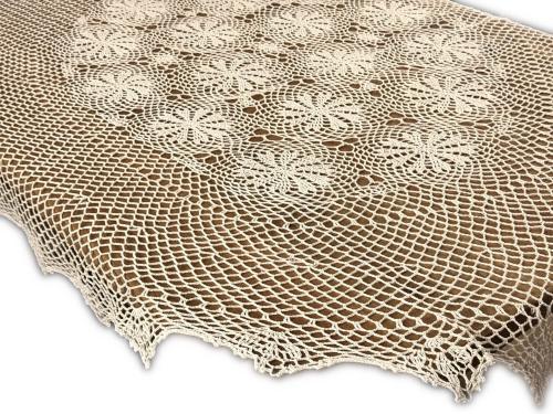 Obrus szydełkowy 120x160 cm ecru owalny