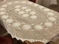 Obrus szydełkowy 140x220 cm owalny ecru