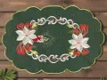 Serwetka świąteczna 30x45 cm zielona owalna stroik