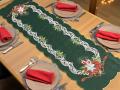 Bieżnik świąteczny 40x140 cm zielony stroik