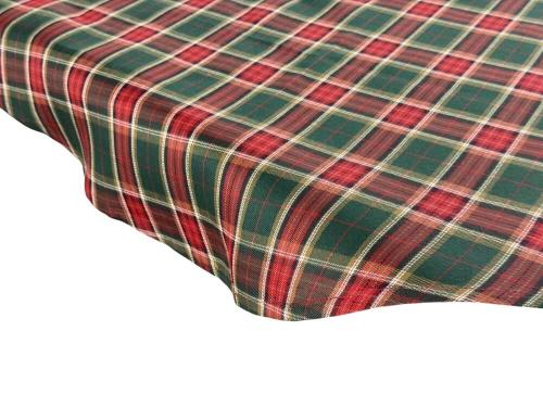 Obrus okrągły w świąteczną kratę śr. 130 cm – klasyczny i elegancki