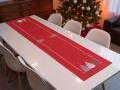Bieżnik świąteczny 40x174 cm czerwony Zimowe Choinki