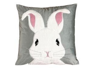 Poszewka wielkanocna 40x40 cm Zajączek szarobeżowa