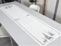 Bieżnik świąteczny 35x135 cm biały haftowane renifery