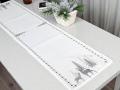 Bieżnik świąteczny 35x135 cm biały haftowane renifery