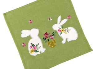 Serwetka wielkanocna 30x30 cm wiosenna zieleń zajączki