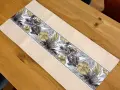 Bieżnik dekoracyjny Flora 40x90 cm beżowy liście kwiaty