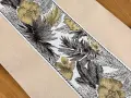 Bieżnik dekoracyjny Flora 40x90 cm beżowy liście kwiaty