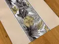 Bieżnik dekoracyjny Flora 40x90 cm beżowy liście kwiaty