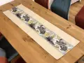 Bieżnik dekoracyjny Flora 40x140 cm beżowy z pasem liści