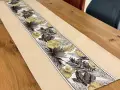 Bieżnik dekoracyjny Flora 40x140 cm beżowy z pasem liści