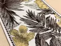 Bieżnik dekoracyjny Flora 40x140 cm beżowy z pasem liści