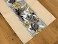Bieżnik dekoracyjny Flora 40x140 cm beżowy z pasem liści