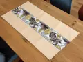 Bieżnik dekoracyjny Flora 50x100 cm beżowy z pasem liści