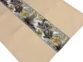 Bieżnik dekoracyjny Flora 70x140 cm beżowy szeroki z pasem liści