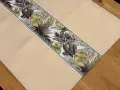Bieżnik dekoracyjny Flora 70x140 cm beżowy szeroki z pasem liści