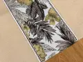 Bieżnik dekoracyjny Flora 70x140 cm beżowy szeroki z pasem liści