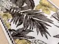 Bieżnik dekoracyjny Flora 70x140 cm beżowy szeroki z pasem liści