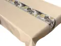 Obrus dekoracyjny Flora 130x180 cm beżowy z pasem liści
