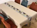 Obrus dekoracyjny Flora 130x180 cm beżowy z pasem liści