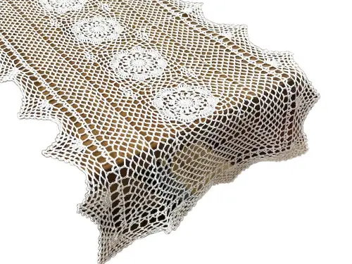 Bieżnik szydełkowy 50x140 cm biały