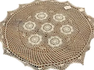 Obrus szydełkowy śr. 85 cm ecru okrągły