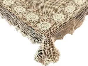 Obrus szydełkowy 140x220 cm ecru