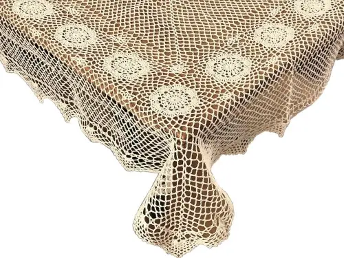Obrus szydełkowy 150x260 cm ecru