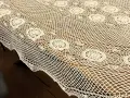 Obrus szydełkowy 130x180 cm ecru owalny